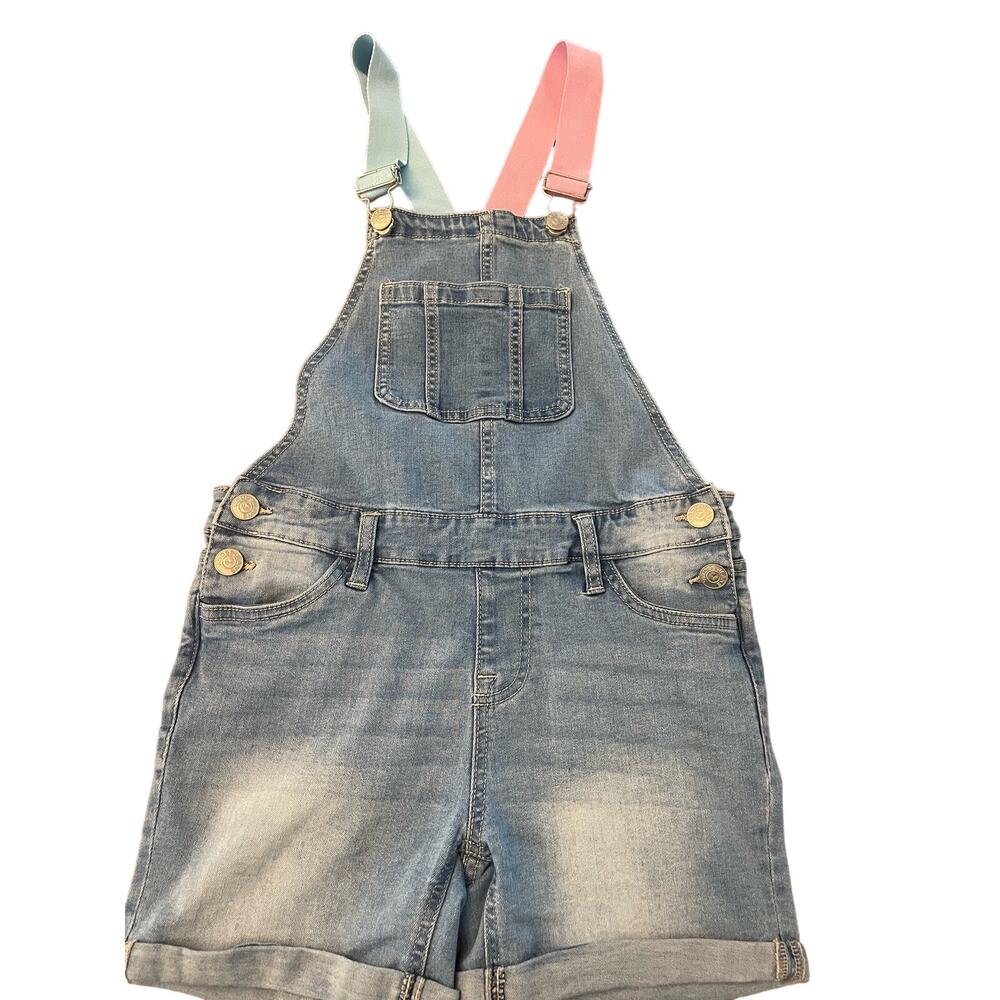 Vigoss Overall Shorts Youth 9/10 Blue Boho Bib Denim Shortall Cowgirl